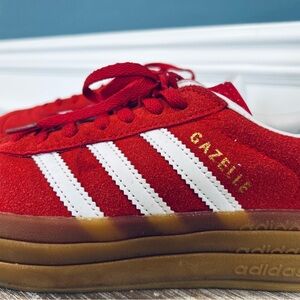 Adidas Gazelle Red and White Sneakers